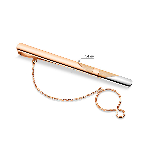 Затискач для краватки з червоного золота з матовим покриттям (арт. 200089рм) – зображення 2