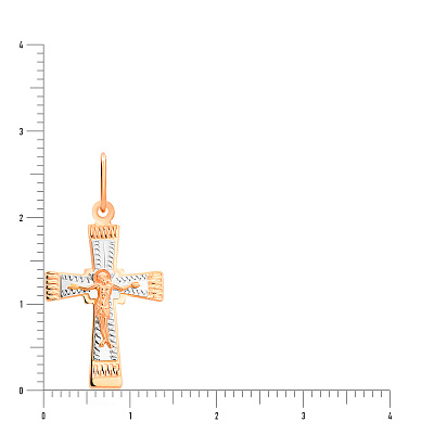 Золотой нательный крестик с распятием  (арт. 529402)