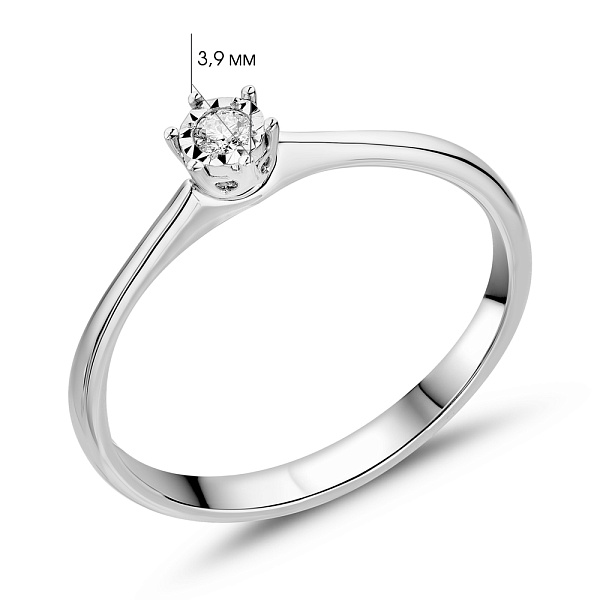 Каблучка з білого золота з діамантом (арт. К341225005б) – зображення 3