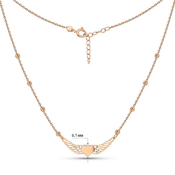 Золотое колье Сердце (арт. 352623) – изображение 5
