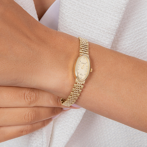 Годинник з жовтого золота з фіанітами (арт. 260290жж) – зображення 3