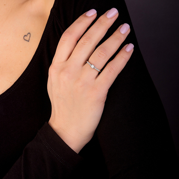 Золотое кольцо с бриллиантами (арт. К341357020б) – изображение 3