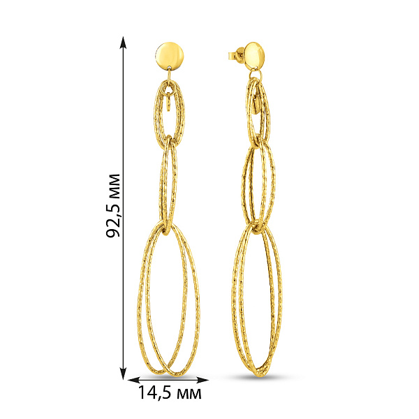 Сережки Francelli з жовтого золота (арт. 1091209ж) – зображення 4