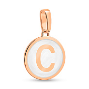 Золотой кулон Буква С с эмалью (арт. 440992еп)