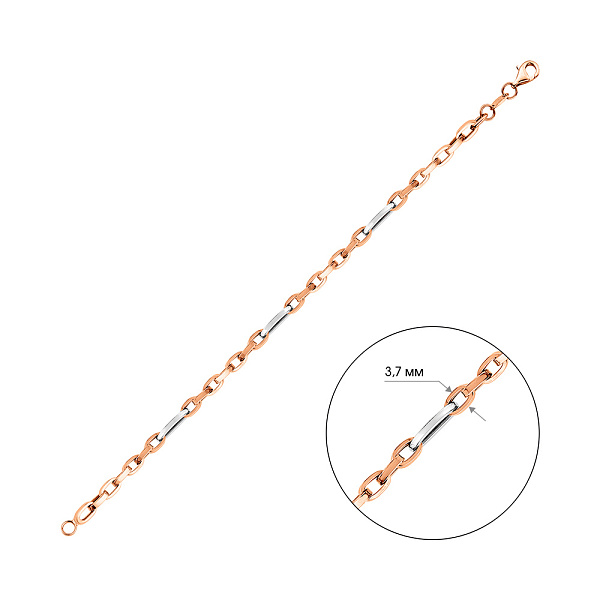 Браслет Звенья из красного и белого золота (арт. 326398кб) – изображение 4