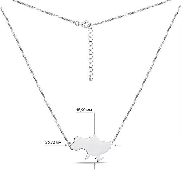 Колье серебряное "Карта Украины" (арт. 7507/1423Кол) – изображение 3