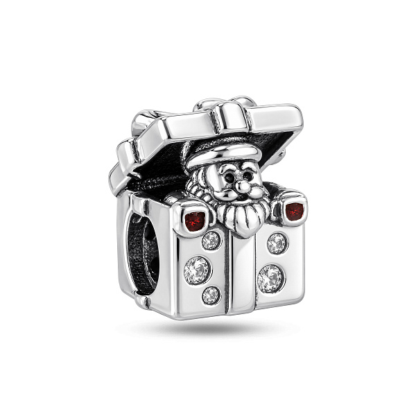 Серебряный шарм Санта в подарок (арт. 7903/4613ак) – изображение 1
