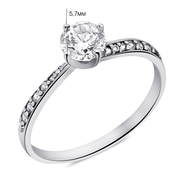 Серебряное кольцо с фианитами (арт. 7501/1239К) – изображение 2