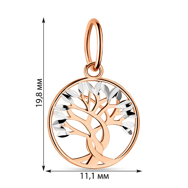Подвес из золота без камней с родированием (арт. 424417р) – изображение 2