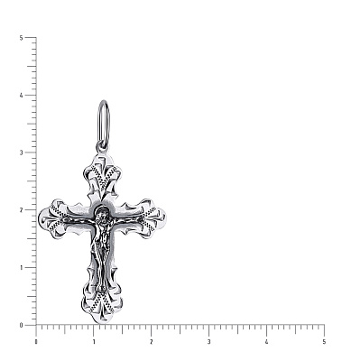Натільний хрестик з розп'яттям зі срібла (арт. 7904/3548-ч)