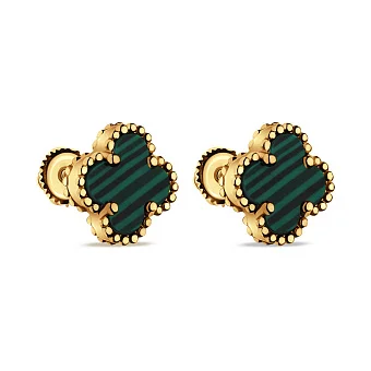 Срібні сережки з малахітом (арт. 7518/6721/10жмлх)