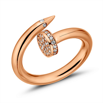 Золотое кольцо Гвоздь с фианитами (арт. 156732)