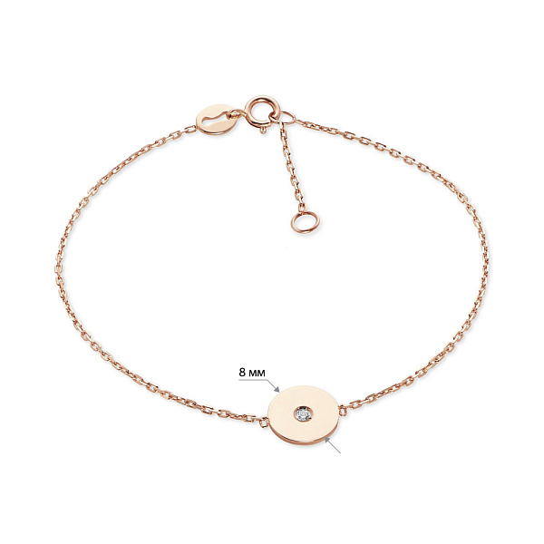 Золотой женский браслет с фианитом (арт. 323382) – изображение 2