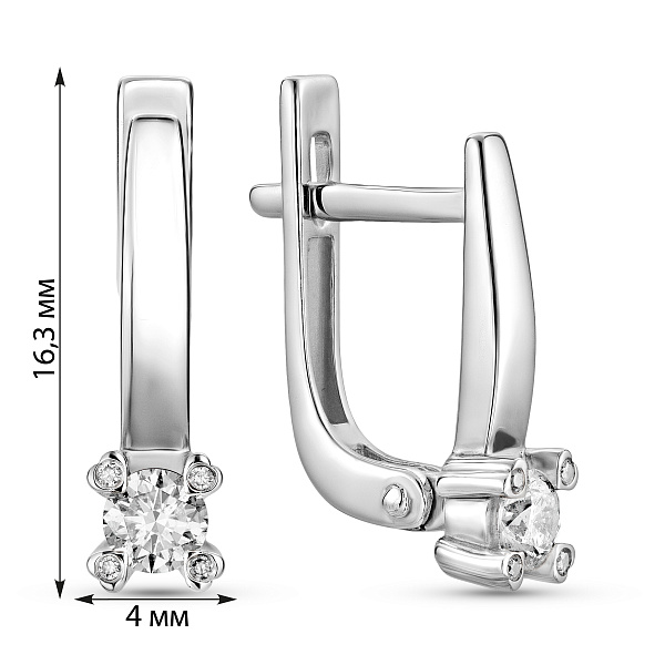 Сережки з білого золота з діамантами (арт. С011199020б) – зображення 2