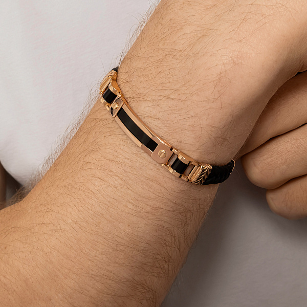 Браслет з каучуку та золота (арт. 3261308о) – зображення 2