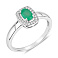 Серебряное кольцо с изумрудом и фианитами (арт. 7501/8938Изм)