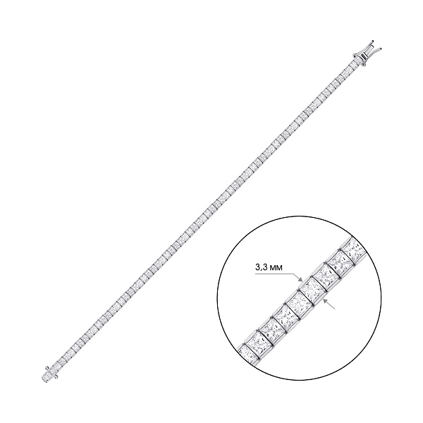 Срібний браслет з фіанітами (арт. 7509/3839/2) – зображення 2