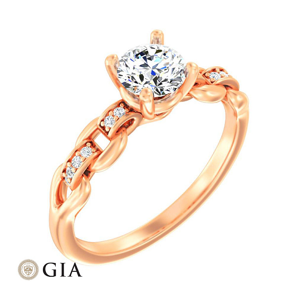 Кольцо из красного золота с бриллиантами (арт. К01132205346) – изображение 1