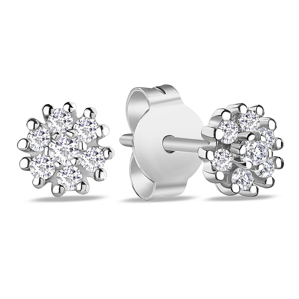 Золотые серьги пусеты с бриллиантами (арт. С041097020б) – изображение 1