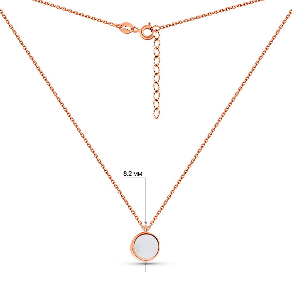 Кольє Лýна з червоного золота з перламутром (арт. 352592п) – зображення 7