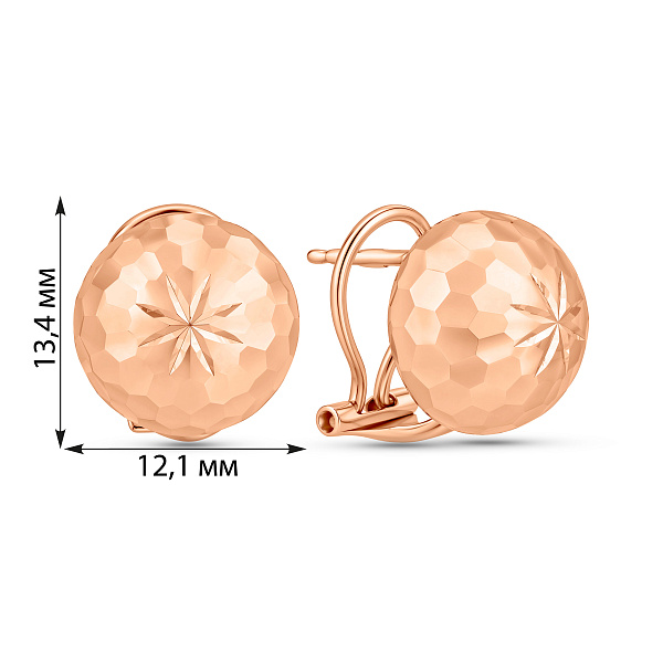 Серьги из красного золота (арт. 106733) – изображение 2