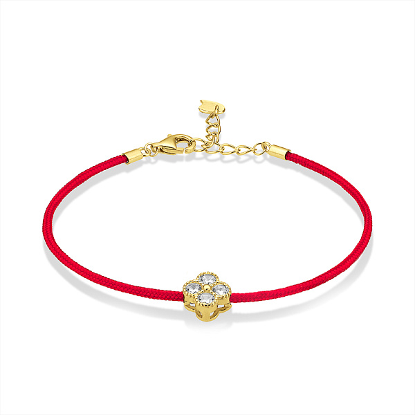 Браслет з шовкової нитки з вставками зі срібла (арт. 7309/3349/8кж) – зображення 1