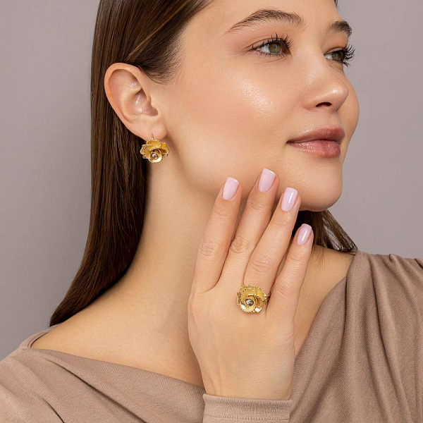 Золотые серьги Francelli (арт. 111276ж) – изображение 4