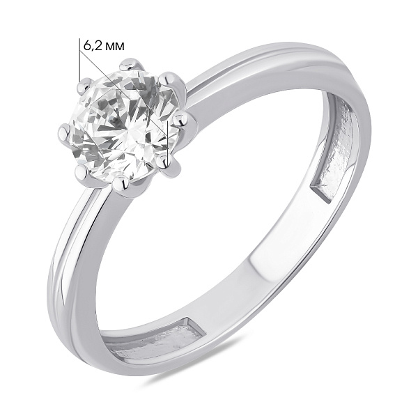 Кольцо помолвочное золотое с фианитом (арт. 142300б) – изображение 4