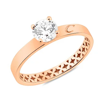 Кольцо из красного золота с фианитом (арт. 156329)