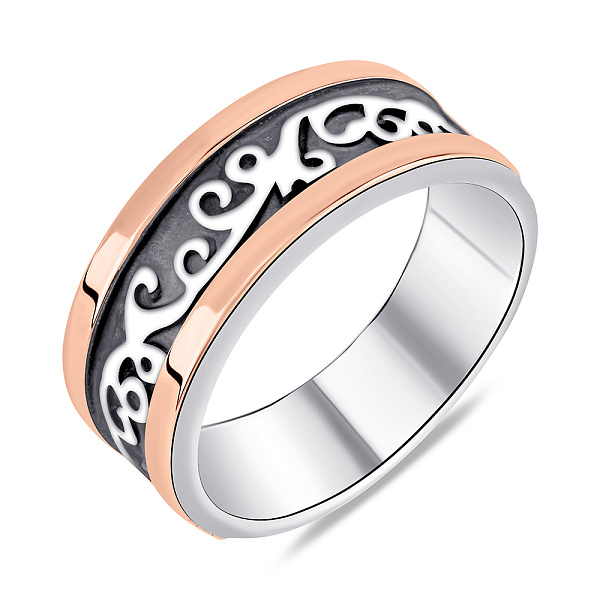 Срібна каблучка з золотою накладкою (арт. 7201/0100) – зображення 1