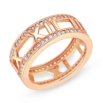 Кольцо из красного золота с фианитами (арт. 153859)