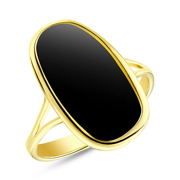 Каблучка Diva з жовтого золота з оніксом (арт. 154964жо) – зображення 1