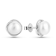 Срібні сережки-пусети з перлинами (арт. 7518/7199жб)