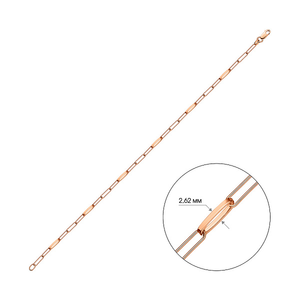 Золотий браслет "Ланки" в червоному кольорі металу (арт. 325421) – зображення 3