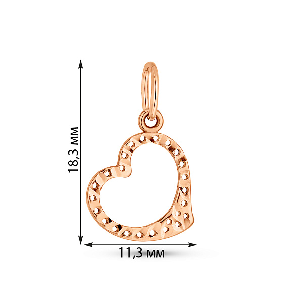 Підвіс Серце з червоного золота (арт. 440704) – зображення 4
