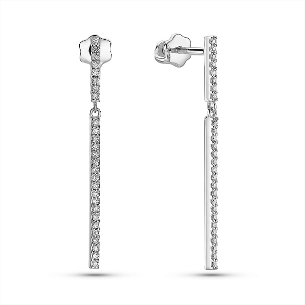 Довгі золоті сережки з діамантами (арт. Т011670010б) – зображення 1