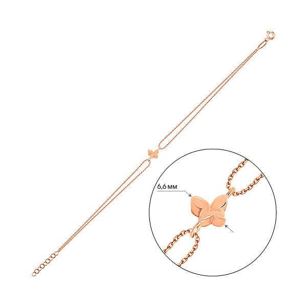 Золотой браслет Бабочка без камней (арт. 324931) – изображение 3