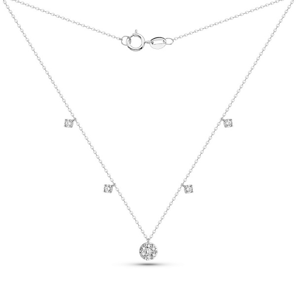 Кольє з білого золота з діамантами (арт. Ц341660030б) – зображення 2