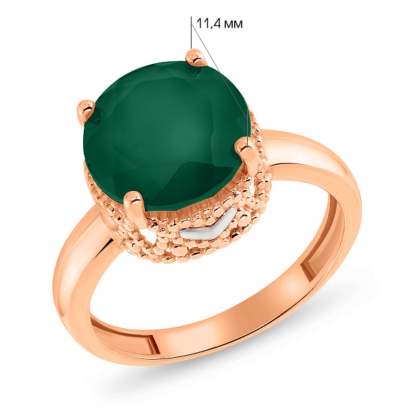 Золота каблучка з оніксом (арт. 140573оз) – зображення 2