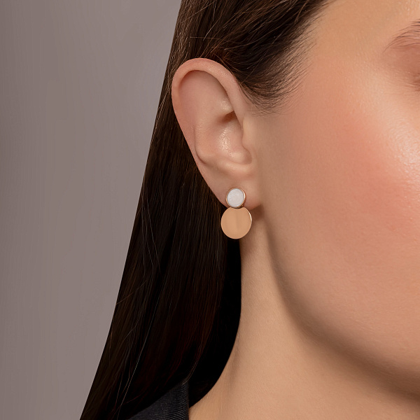 Сережки-пусети Лýна з золота з емаллю (арт. 110295еп) – зображення 2