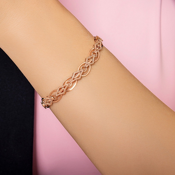 Браслет золотой в красном цвете металла (арт. 323374) – изображение 2