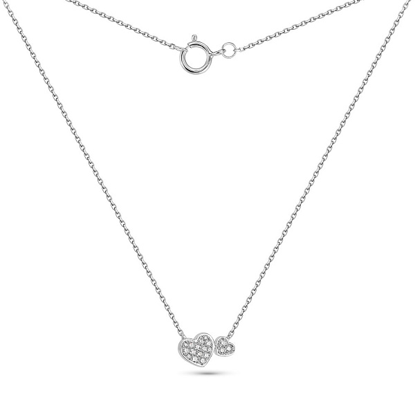 Кольє з білого золота з діамантами (арт. Ц341290010б) – зображення 2