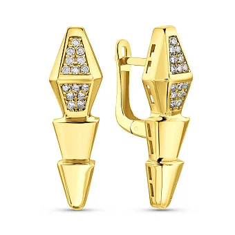 Сережки з жовтого золота Змія (арт. 109219ж)