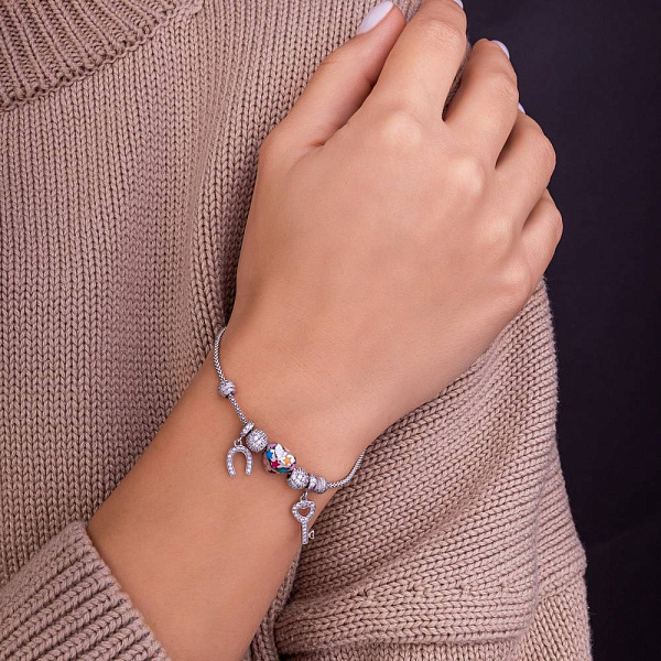 Золотий браслет з підвісками (арт. 323933беП2) – зображення 2