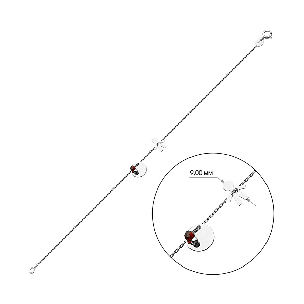 Браслет из белого золота с фианитом (арт. 322831бк) – изображение 2