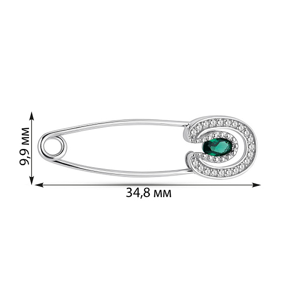Серебряная булавка с фианитами (арт. 7511/Бр2ФИ/0009) – изображение 2