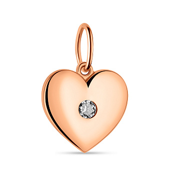 Фото Золотой подвес с одним фианитом (арт. 424467)