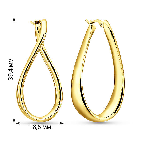 Серьги из желтого золота Francelli (арт. е1091744/40ж) – изображение 4