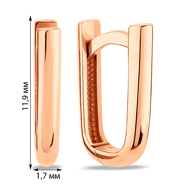 Золотые серьги без камней (арт. 109075/10) – изображение 3