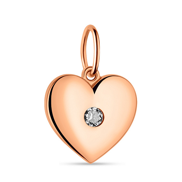 Золотий підвіс з одним фіанітом (арт. 424467) – зображення 1